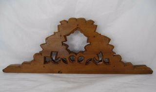 Antique French Hand Carved Walnut Wood Pediment - Crest - Ribbon Louis XVI & Roses 7