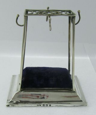 Edwardian Novelty Silver Stick Stand Hat Pin Cushion & Ring Stand,  B 