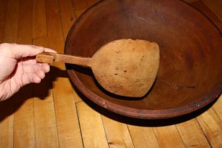 Vintage Primitive Wooden Farmhouse Antique Bread Bowl Signed Munising Farm 3