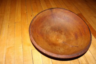 Vintage Primitive Wooden Farmhouse Antique Bread Bowl Signed Munising Farm 5