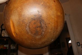 Vintage Primitive Wooden Farmhouse Antique Bread Bowl Signed Munising Farm 9