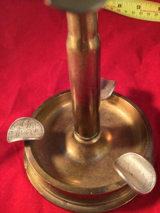 WWII trench art airplane ashtray Australia coin 1942 shell bullet brass plane 2
