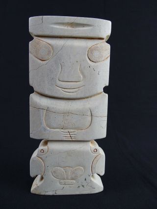 Carved Native South American Indian Mayan Aztec Mexico Figural Stone Totem