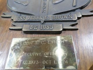 Thomas C Lynch USN US Navy Admiral USS Jesse L Brown Plaque 3