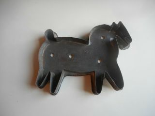 Large Antique Soldered Tin Horse Cookie Cutter.  Folky Horse Cookie Cutter.  Aafa