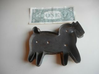 Large antique soldered Tin HORSE Cookie Cutter.  Folky Horse Cookie Cutter.  aafa 2