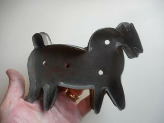 Large antique soldered Tin HORSE Cookie Cutter.  Folky Horse Cookie Cutter.  aafa 5