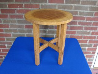Stickley Cabinetmakers Arts & Crafts Quarter Sawn Oak Table Plant Stand