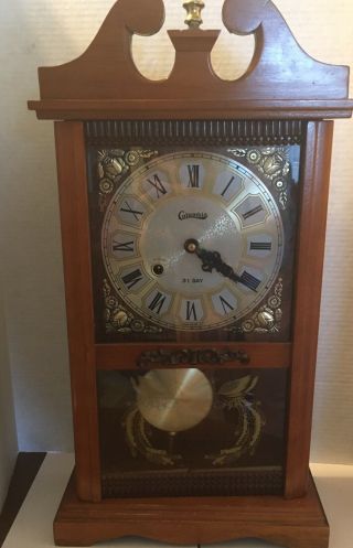 Vintage Columbia 31 Day Key Wound Mantle Clock