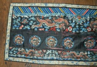 Antique Chinese Dragon Silk Embroidered Panel,  Robe Textile Deserves Repair 3