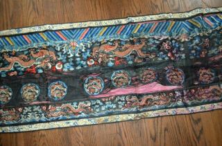Antique Chinese Dragon Silk Embroidered Panel,  Robe Textile Deserves Repair 4
