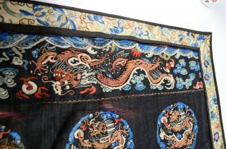 Antique Chinese Dragon Silk Embroidered Panel,  Robe Textile Deserves Repair 7