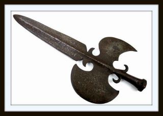 Antique 17th - 18th C.  Halberd Ax Probably American Revolution (sword Dagger)