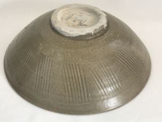 China Yuan 元朝 13th Century Incised Cloud Celadon Large Bowl 22.  5cm