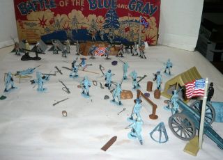 Vintage Marx Battle Of The Blue And Gray 2646 Playset W/box