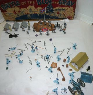 VINTAGE MARX BATTLE OF THE BLUE AND GRAY 2646 PLAYSET W/BOX 5