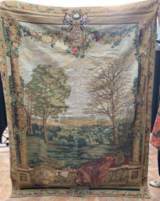 Huge Antique French Tapestry - Aubusson Style 150 By 204 Cm
