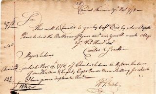 1778,  Cornwall Furnace,  Curtis Grubb,  Canon Maker,  Patriot,  Signed Pay Order