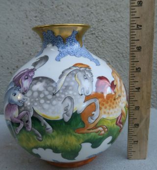Aesthetic Movement HORSE Equestrian Antique Porcelain gilt vase Vienna Vien COOL 9