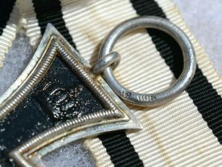 GERMAN WWI IMPERIAL IRON CROSS 2nd CLASS MEDAL 800 CD MAKER STAMP RING RIBBON 12