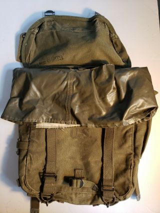 Wwii Us Army M - 1945 Combat Field Pack Bag Backpack Suspenders Vintage