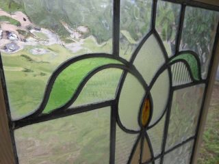 PLA - M - 137 Older Leaded Stain Glass Window F/England Reframed 4