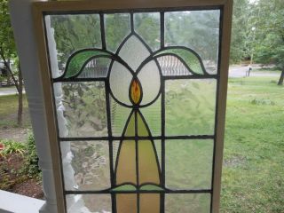 PLA - M - 137 Older Leaded Stain Glass Window F/England Reframed 8