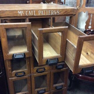 Rare Oak Pattern Cabinet “McCall Patterns” Country Store 57” Tall 3