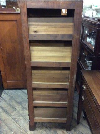 Rare Oak Pattern Cabinet “McCall Patterns” Country Store 57” Tall 9