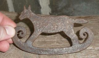18th C Figural Fox Flint Striker Forged Iron Antique American Folk Art Rev War