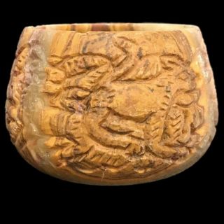 Rare Huge Gandhara Ancient Soap Stone Pictorial Bowl 200 - 400 Ad (large Size) (2)