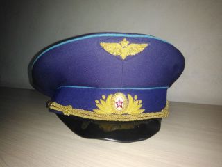 Russia General Officer Air Forces Airborne Visor Cap 1990s Rare Wing