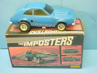 Aurora " The Imposters " Wind - Up Blue " Ford Pinto " Dragster Vintage 1970s