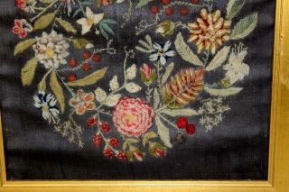 AN EXTREMELY FINE 19TH C FLORAL AND FRUIT STUMPWORK NEEDLEWORK THEOREM 5