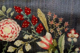 AN EXTREMELY FINE 19TH C FLORAL AND FRUIT STUMPWORK NEEDLEWORK THEOREM 8