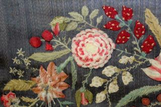 AN EXTREMELY FINE 19TH C FLORAL AND FRUIT STUMPWORK NEEDLEWORK THEOREM 9
