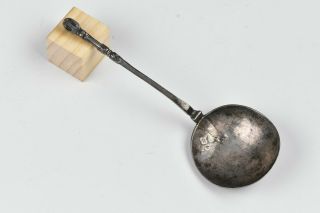 17th Century Dutch Hoof Top Silver Spoon With Hallmarks