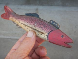 Oscar Peterson Fish Decoy Old Folk Art Ice Fishing Lure Spear Fishing Tackle