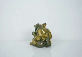 A Gilt Bronze Figure of Seated Bear with Wooden Box 5
