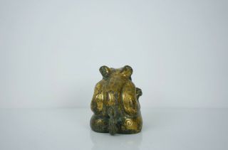 A Gilt Bronze Figure of Seated Bear with Wooden Box 7