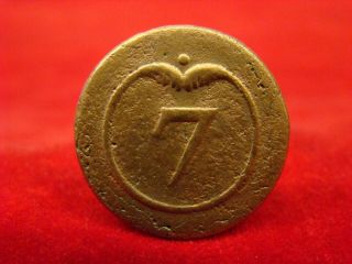 Dug French 7th Infantry Regt.  Of The Line Coat Button Found Near Yorktown Va.