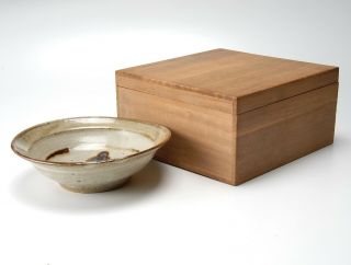 EB187 Japanese Vintage Mashiko Ware Ceramic Shallow Bowl by Shoji Hamada 12