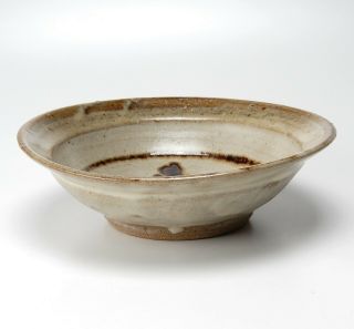 Eb187 Japanese Vintage Mashiko Ware Ceramic Shallow Bowl By Shoji Hamada
