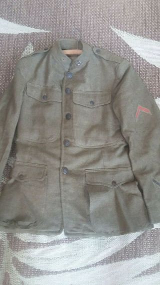 Wwi Us Ordnance Uniform Tunic Wound Stripe Overseas Dated 1918