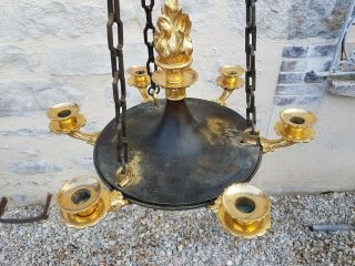 Antique French,  Rare Chandelier,  Empire Period,  Gilt Bronze,  Early 19th Century 4