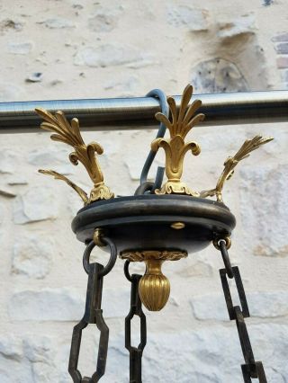 Antique French,  Rare Chandelier,  Empire Period,  Gilt Bronze,  Early 19th Century 6