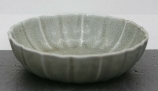 Antique Chinese Longquan Drip Glaze 龙泉青瓷 Serrated Bowl Circa 1800s