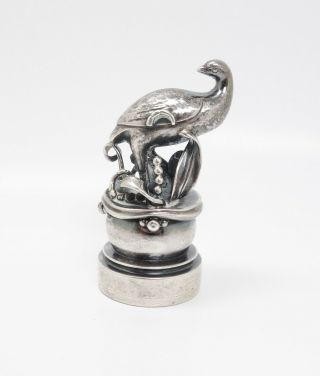 Rare Georg Jensen Sweden Figural Game Bird Sterling Silver Uncut Wax Seal