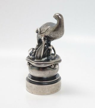 Rare Georg Jensen Sweden Figural Game Bird Sterling Silver Uncut Wax Seal 2