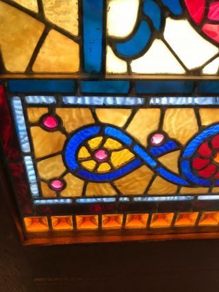 An 484 Jeweled Stained Glass Entrance Door With Serpent 35.  75 x 79 9